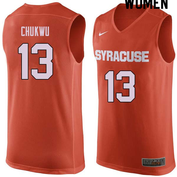 Women #13 Paschal Chukwu Syracuse Orange College Basketball Jerseys Sale-Orange